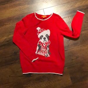 Joe fresh Frenchie bulldog Christmas sweater
